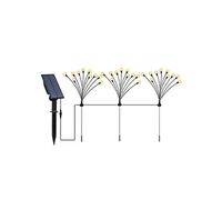 Lot de 3 torches solaires 30 boules lumineuses avec panneau solaire déporté LED blanc chaud LYRA FAMILY X3 H70cm