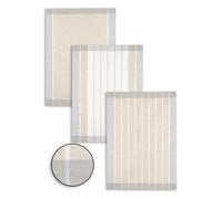 Lot de 3, torchon métis Jacquard, lin&coton, TRIOLINO®, rayures assorties, gris-beige, 50x70cm