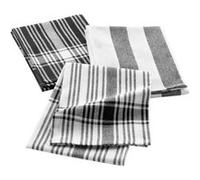 Lot de 3 Torchons "Bayado" 50x70cm Noir Noir G
