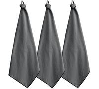 Lot de 3 torchons de cuisine 50x70 cm HONO gris Anthracite