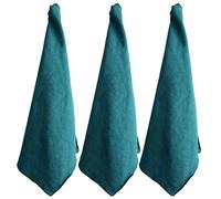 Lot de 3 torchons de cuisine coton 50x70 cm HONO bleu canard