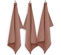 Lot de 3 torchons de cuisine coton 50x70 cm LILI marron terre cuite
