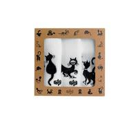Lot de 3 torchons Dubout Les chats brodé blanc 40 x 60 cm Winkler