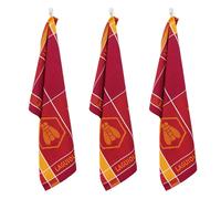 Lot de 3 torchons jacquard 50x70cm orange - "Tartan" Laguiole Cuisson