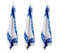Lot de 3 torchons nid d'abeilles 50x70cm bleu - "Carré" Laguiole Cuisson