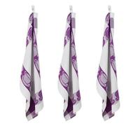 Lot de 3 torchons nid d'abeilles 50x70cm mauve - "Carré