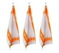 Lot de 3 torchons nid d'abeilles 50x70cm orange - "Carré