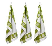 Lot de 3 torchons nid d'abeilles 50x70cm vert - "Carré" Laguiole Cuisson