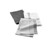 Lot de 3 Torchons "Vibrato" 50x70cm Anthracite