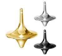 Lot de 3 toupies rotatives en métal, toupies précises, gyroscope de bureau, décoration de bureau, équilibre, performance, anxiété et stress