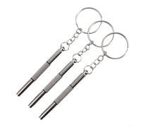 Lot de 3 tournevis 3 en 1 avec porte-clés pour réglage du cadre de lunettes, remplacement de batterie de montre et réparation de téléphone (3 pièces)