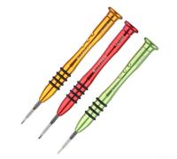 Lot de 3 tournevis à embout en Y avec embouts de 0,6 mm, 1,5 mm, 2 mm pour réparation de téléphone intelligent, outil à main avec poignée en caoutchouc et capuchon rotatif