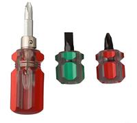 Lot de 3 tournevis à manche court avec tête plate et cruciforme interchangeables, tournevis réversible 2 en 1 + outils à embout unique, pour réparation