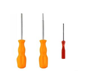 Lot de 3 tournevis de sécurité 3,8 mm 4,5 mm Outil Gamebit pour NES SNES N64 SFC, embouts métalliques traités thermiquement avec embout en Y pour ouverture de console (orange)