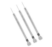 Lot de 3 tournevis minceurs pour réparation d'horlogerie, pointe en acier au carbone avec mécanisme de queue rotative, tournevis de montre
