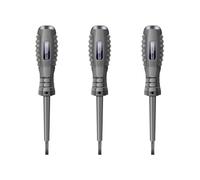 Lot de 3 tournevis testeur de tension, stylo à double usage, détecteur électrique, outil de circuit lumineux LED pour électricien et technicien - Noir - Tête fendue
