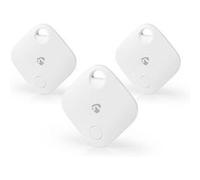 Lot de 3 Tracker d'Objets Bluetooth avec Alarme Sonore et une Portée 40 m Nedis Blanc Blanc