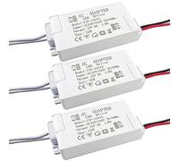 Lot de 3 transformateurs LED 12 V, bloc d'alimentation 1,25 A 230 V vers 12 V DC, tension constante pour lampes G4, MR11, MR16, GU5.3 (12 W)