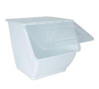 Lot de 3 tri de déchets empilables - 36 l - Blanc - Boîte de rangement avec couvercle avant transparent - Pliable - Caisse empilable