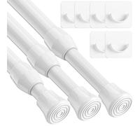 Lot de 3 tringles à vêtements pour store, armoires, projets de bricolage - Blanc - 54 à 90 cm - Diamètre : 13 mm