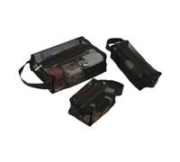 Lot de 3 trousses de maquillage de voyage pour femme - Trousse de maquillage portable avec poignée de maquillage - Organiseur avec pochette, Noir , 3pcs/1set