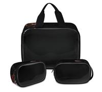 Lot de 3 trousses de maquillage translucides en forme de chien mignon Rottweiler pour homme et femme - Trousse de toilette de voyage, couleur, XL, Trousse de maquillage