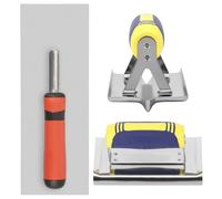Lot de 3 truelles de bordure en béton - Outils en acier inoxydable pour façonner les étapes et les virages, truelle de finition plate antirouille avec bordure et rainure, poignée antidérapante