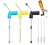 Lot de 3 tuba de bière avec brosses de nettoyage, tireuse à bière, tuba, distributeur de bière, distributeur de bière, distributeur de bière, jeux de bière, bar, fêtes de famille, enterrements de vie
