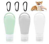 Lot de 3 Tube de Nourriture Rechargeable Pour Chien,Tube de Nourriture Pour Chien en Silicone,Tubes à Remplir Pour Chiens avec Mousqueton, Tubes D'alimentation de 90 Ml Pour Chien avec Mousqueton