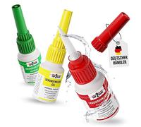 Lot de 3 tubes de colle instantanée Top2Glue de Langlauf Schuhbedarf® - 1 liquide fin, 1 moyen et 1 gel - Colle instantanée de qualité industrielle pour tous les cas