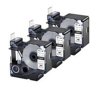 Lot de 3 tubes thermorétractables industriels DYMO 18057 pour étiqueteuses DYMO Rhino Pro 4200 5200 5000 6000 - Noir sur blanc