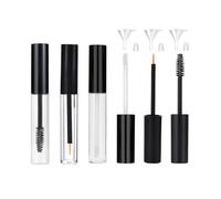 Lot de 3 tubes vides de 10 ml pour mascara et gloss à lèvres avec inserts en caoutchouc et entonnoirs pour crème à cils - Kit idéal pour les cosmétiques à faire soi-même