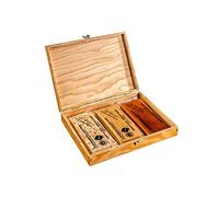 Lot de 3 Turrones classiques Artesanos en coffret de pin (Jijona, Alicante, Yema Tostada)