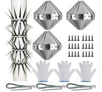 Lot de 3 tuyaux de descente anti-martres - 3 m - En acier inoxydable - Protection contre les martres - Avec accessoires - Pour raton laveur, maison, gouttière, arbre