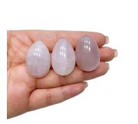 Lot de 3 œufs en pierre de quartz naturelle polie à la main, agate améthyste polie à la main, œufs de jade Y-o-n-i, décoration de jardin, loisirs créatifs, décoration cadeau, 3 pièces quartz rose