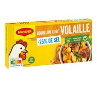 Lot de 3 unités *** MAGGI Bouillon de volaille -25% de sel fabriqué en France 12 tablettes 120g