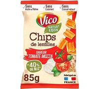 Lot de 3 unités *** VICO Chips de lentilles goût tomate mozzarella et basilic 85g