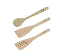 Lot de 3 ustensiles de cuisine en bois dont 2 spatules et une cuillère Nature Fackelmann