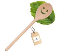 Lot de 3 ustensiles de cuisine HOFMEISTER® - Cuillère ou spatules avec motif en bois (cuillère ovale / visage avec yeux en cœur)