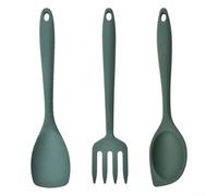 Lot de 3 ustensiles de cuisine, ustensiles de cuisine en silicone, cuillère domestique, fourchette de cuisine, outils de cuisine, spatule, cuillère