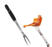 Lot de 3 ustensiles pour barbecue, spatule en acier inoxydable, pinces et fourchette à long manche, accessoires de cuisine en plein air, grille pour légumes et