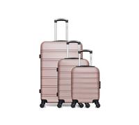 hero - lot de 3 - valise grand format, valise cabine et valise cabine xxs renoso - rose dore rose dore