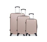 hero - lot de 3 - valise grand format, valise weekend et valise cabine carpates - rose dore rose dore G