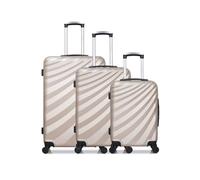 - lot de 3 - valise grand format, valise weekend et valise cabine danube - beige