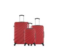 - lot de 3 - valise grand format, valise weekend et valise cabine danube - bordeaux