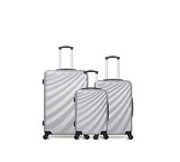 wave paris - lot de 3 - valise grand format, valise weekend et valise cabine danube - gris gris