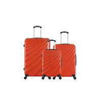- lot de 3 - valise grand format, valise weekend et valise cabine danube - orange