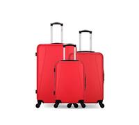 - lot de 3 - valise grand format, valise weekend et valise cabine lanzarote - rouge
