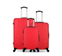 Lot de 3 - Valise grand format, valise weekend et valise cabine LANZAROTE - rouge - HERO