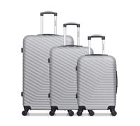 Lot de 3 - Valise grand format, valise weekend et valise cabine LENA - gris - WAVE PARIS